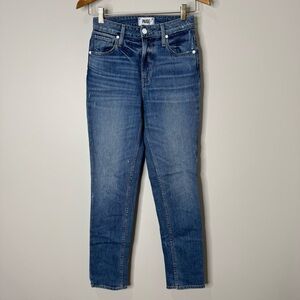 Paige Distressed Wash Straight Leg High Rise Denim Jeans Size 24